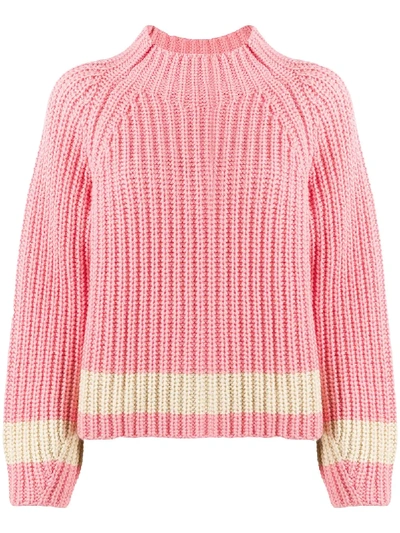 Essentiel Antwerp Antwerp Venezia Pink Ribbed Wool-blend Jumper