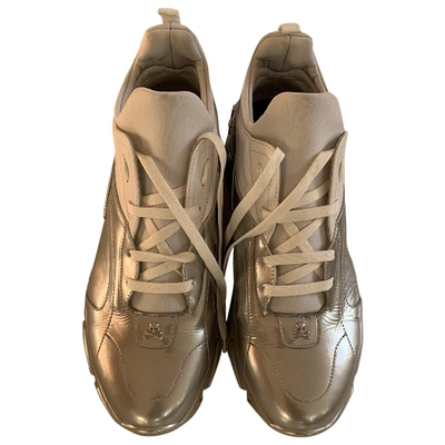 Pre-owned Philipp Plein Leather Trainers In Metallic