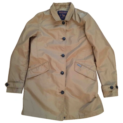 Pre-owned Woolrich Trench Coat In Camel