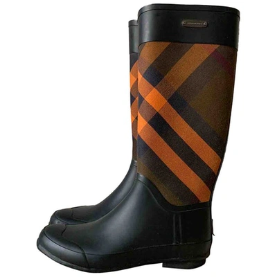 Pre-owned Burberry Black Rubber Boots
