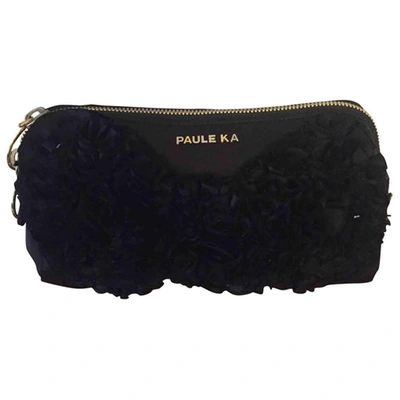 Pre-owned Paule Ka Cloth Clutch Bag In Black