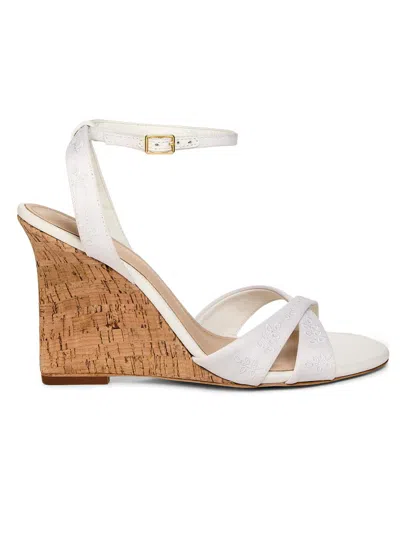 22élevé Women's 100mm Cork Wedge Sandals In White