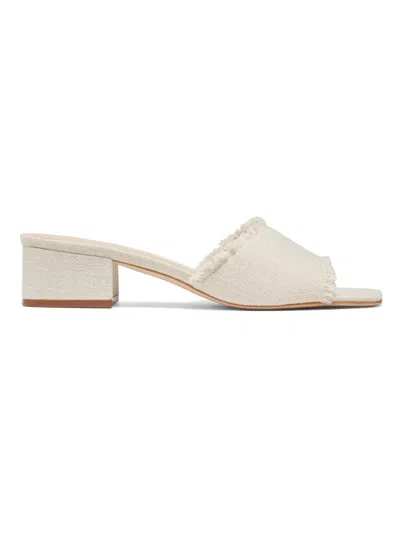22élevé Women's 40mm Frayed Linen Block-heel Sandals
