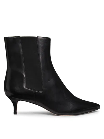 22élevé Women's 50mm Leather Kitten-heel Booties In Black