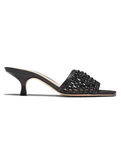 22élevé Women's 55m Woven Leather Mules In Black