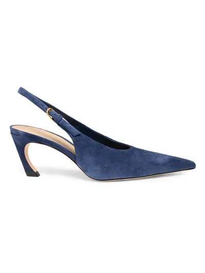 22élevé Women's 65mm Suede Curved-heel Pumps In Blue
