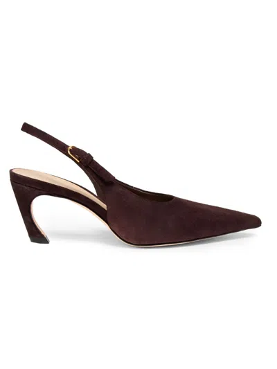 22élevé Women's 65mm Suede Curved-heel Pumps In Burgundy