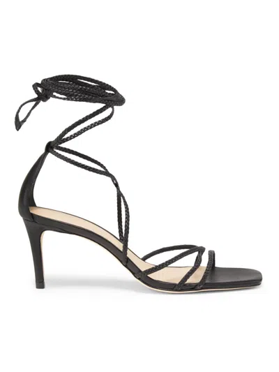 22élevé Women's 70mm Braided Leather Sandals In Black