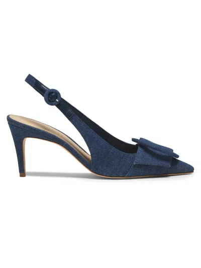 22élevé Women's 75mm Buckle-accented Denim Pumps In Blue