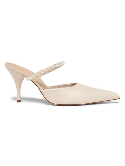 22élevé Women's 85mm Embellished Leather Mules In White