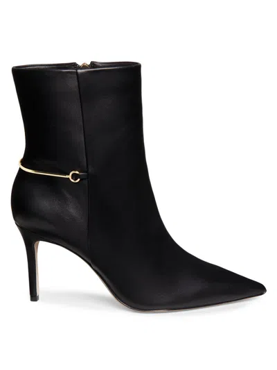 22élevé Women's 85mm Leather Stiletto Booties In Black