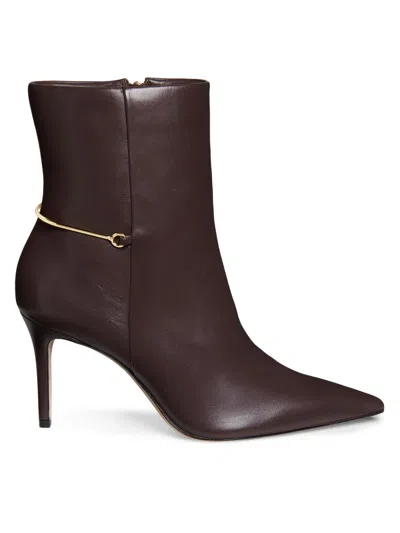 22élevé Women's 85mm Leather Stiletto Booties In Brown