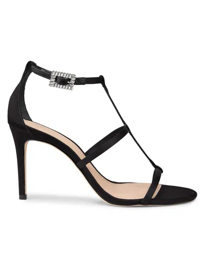 22élevé Women's 90mm Crystal-embellished Satin Stiletto Sandals In Black