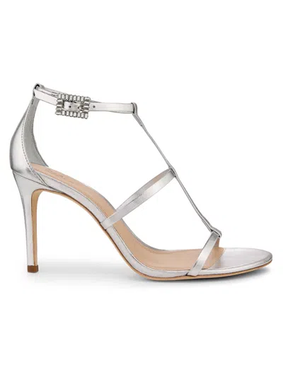 22élevé Women's 90mm Crystal-embellished Satin Stiletto Sandals In Gray