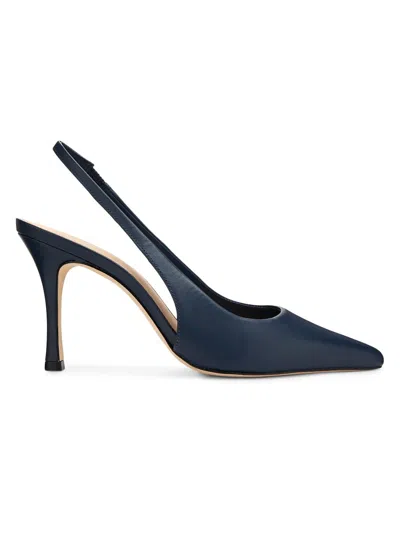 22élevé Women's 90mm Leather Slingback Pumps In Blue