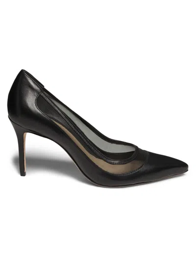 22élevé Women's 90mm Mesh & Leather Pumps In Black