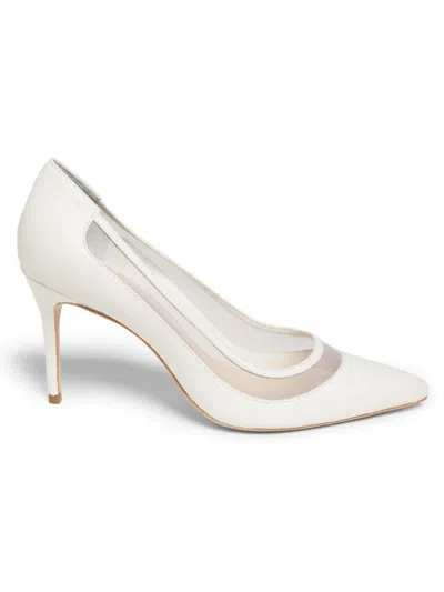 22élevé Women's 90mm Mesh & Leather Pumps In White