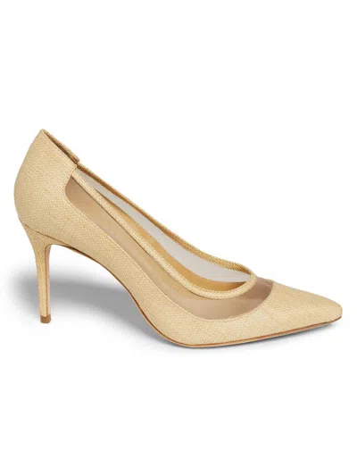 22élevé Women's 90mm Mesh & Raffia Pumps In Neutral