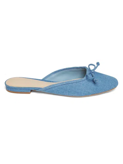 22élevé Women's Bow-embellished Denim Ballet Mules In Blue