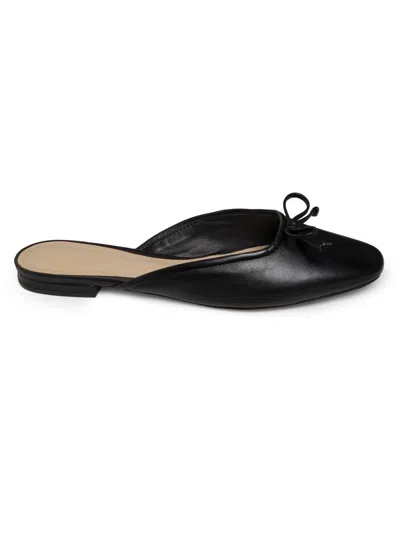 22élevé Women's Bow-embellished Leather Ballet Mules In Black