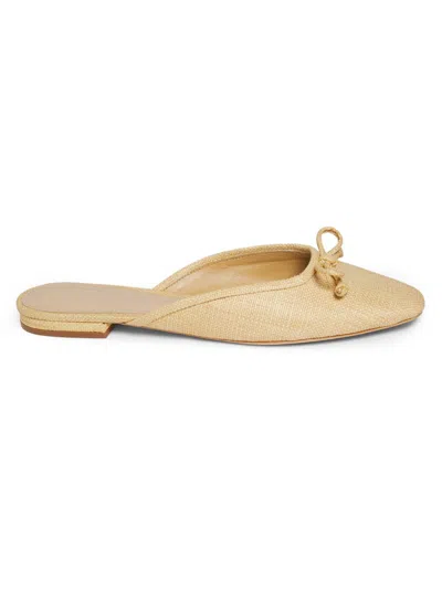 22élevé Women's Bow-embellished Raffia Ballet Mules In Yellow