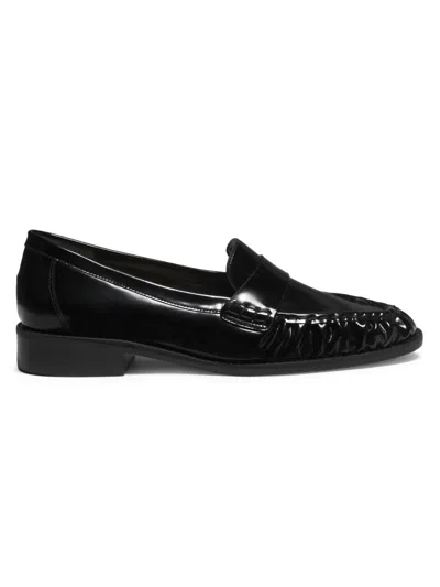 22élevé Women's Classic Crocodile-embossed Loafers In Black