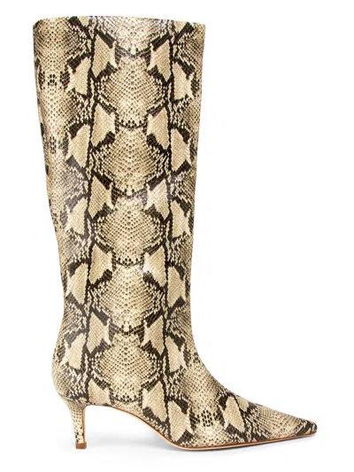 22élevé Women's Croc-embossed Leather Kitten-heel Boots In Multi