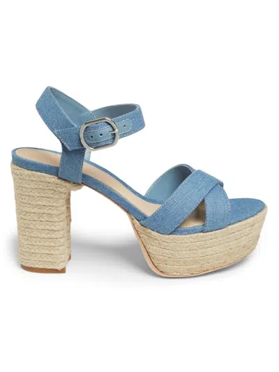 22élevé Women's Denim Platform Espadrille Sandals In Blue