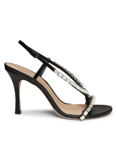 22élevé Women's Gem Metallic Nappa Leather Sandals In Black