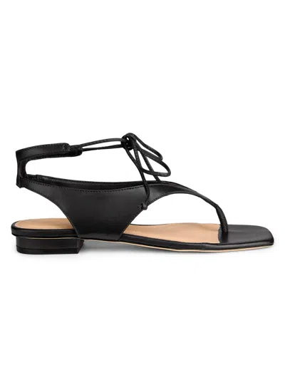 22élevé Women's Leather Ankle-wrap Sandals In Black