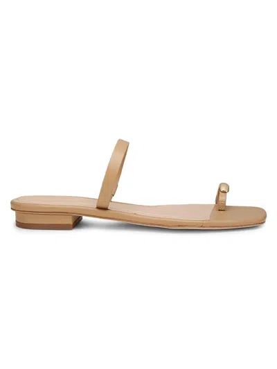 22élevé Women's Leather Toe Ring Sandals In Brown