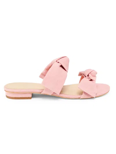 22élevé Women's Linen Bow Sandals In Pink