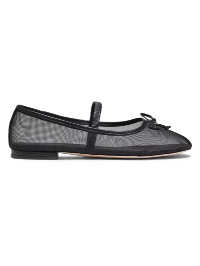 22élevé Women's Mesh Bow Ballet Flats In Black