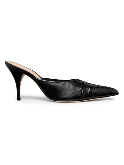 22élevé Women's Ruched 85mm Patent Leather Mules In Black