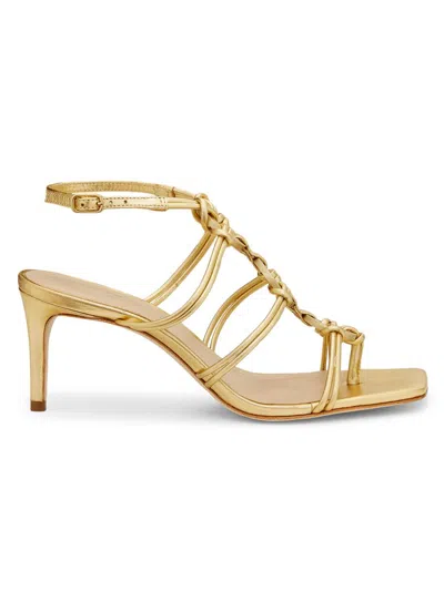 22élevé Women's Strappy Gladiator 70mm Leather Sandals In Gold