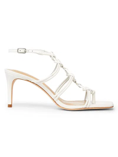 22élevé Women's Strappy Gladiator 70mm Leather Sandals In White