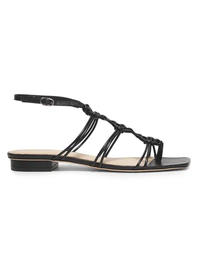 22élevé Women's Strappy Gladiator Leather Sandals In Black