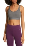 Tory Sport Stretch-jersey Sports Bra In Dark Gray Heather