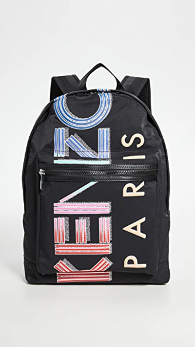 Kenzo Black Nylon Backpack