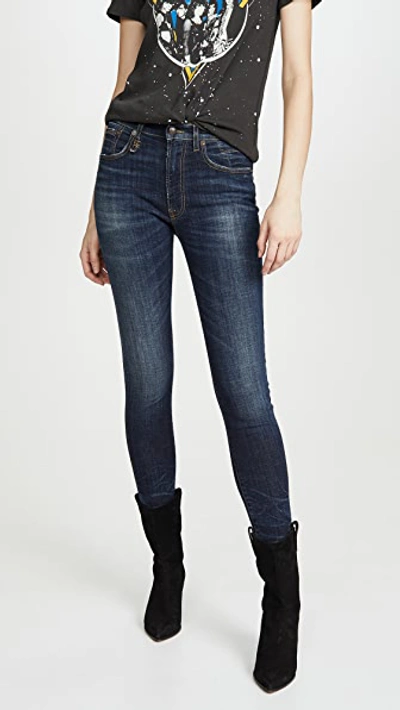 R13 High Rise Skinny Jeans In Blue