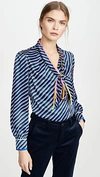 TORY BURCH PRINTED BOW BLOUSE