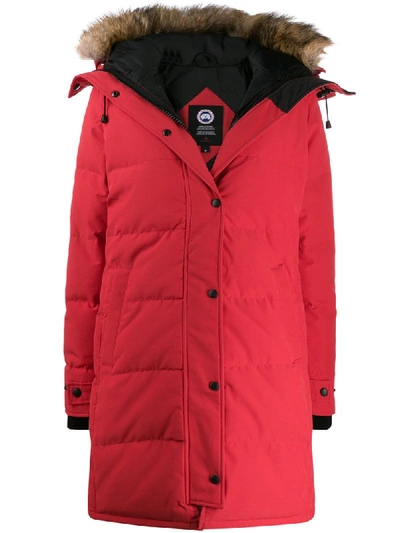 Canada Goose Long Sleeve Padded Coat In Red