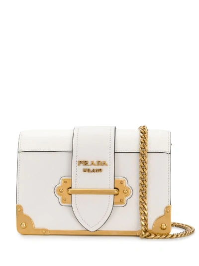 Prada Cahier Shoulder Bag In White