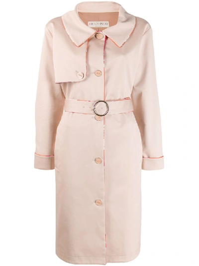 Emilio Pucci Belted Trench Coat In Neutrals