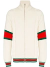 GUCCI CABLE KNIT WEB BAND CARDIGAN
