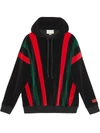 GUCCI CHENILLE-KAPUZENPULLOVER MIT WEBSTREIFEN