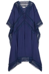 SELF-PORTRAIT LACE-TRIMMED TWILL KAFTAN