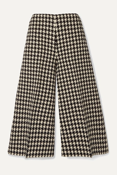 Gucci Houndstooth Wool And Cotton-blend Culottes