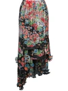 Givenchy Bloom Asymmetrical Plisse Midi Skirt