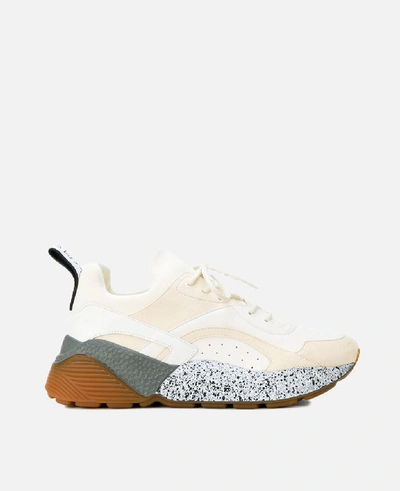 Stella Mccartney Eclypse Neoprene-trimmed Faux Leather And Suede Sneakers In Light Beige